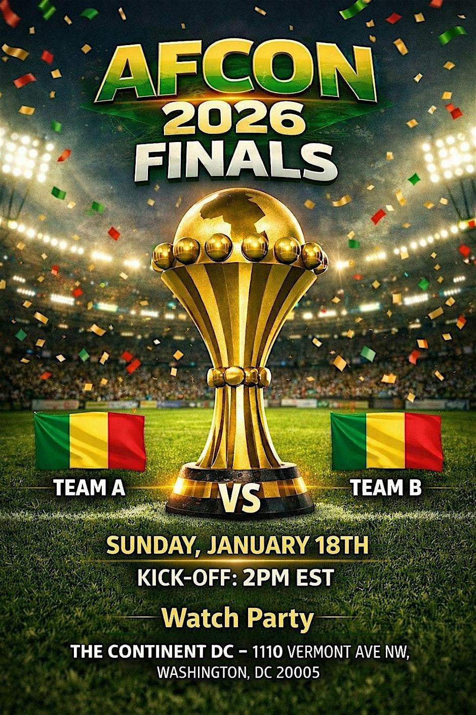 AFCON 2026 Finals Watch Party promotional graphic